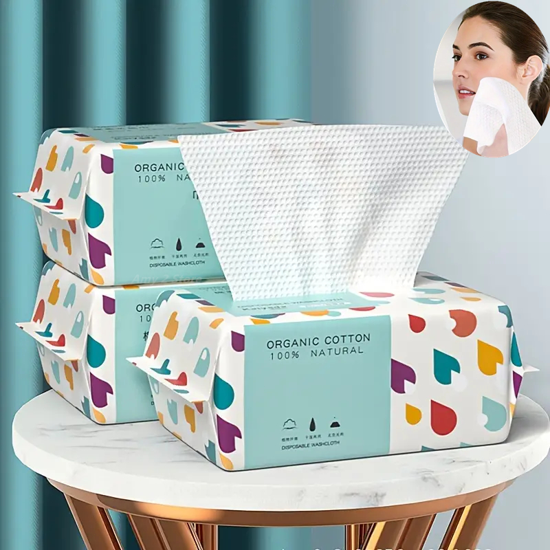 Skincare Only You - 使い捨て厚手フェイスタオル,メイク落とし用ソフトワイプ,ドライクリーニング,スキンケア用タオル,綿100%,100カウント