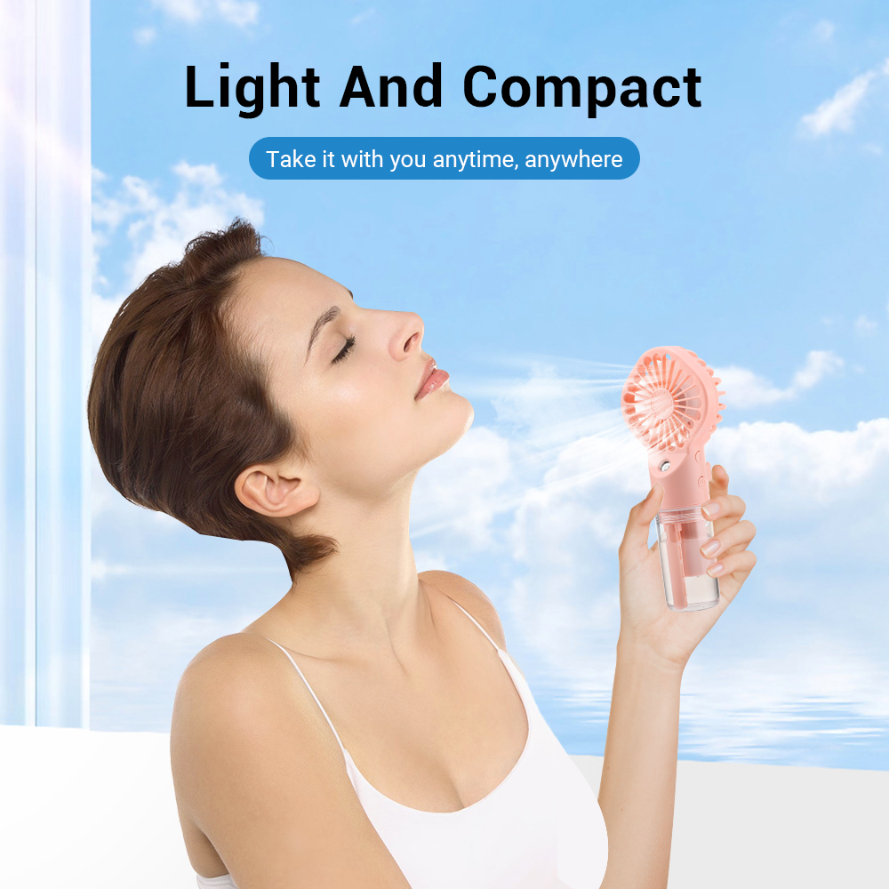 Skincare Only You - 4 スピード水ミストハンドヘルド冷却ファン USB タイプ C 充電式ミニスキンケア加湿器強力な気流ポケットポータブルファン
