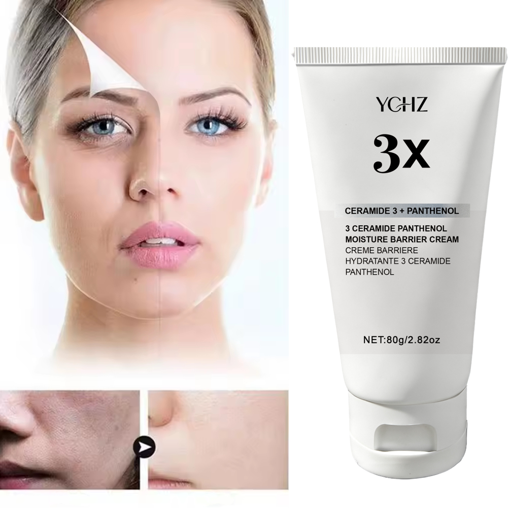 Skincare Centella - 3X セラミド パンテノール モイスチャライジング バリア クリーム、すべての肌タイプに適しています、毎日の顔用保湿剤、鎮静効果、ノンコメドジェニック、ツボクサエキス配合、韓国スキンケア、80g