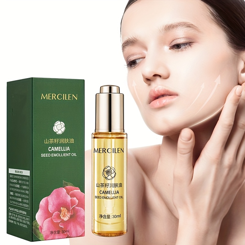 Squalane Oil Lightweight - メルシレン カメリアシード モイスチャライジングオイル 30ml、ビタミンE、植物由来スクワラン、様々な植物エキス配合、軽量で素早く吸収、肌の潤い、弾力、滑らかさを効果的に改善し、肌を若く見せます、すべての肌タイプに適しています。